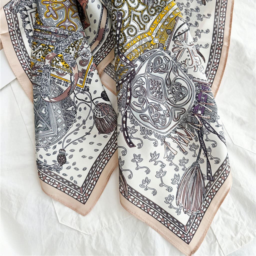 MaraSilk Pure Mulberry Silk Scarf - Square Crepe Satin MS193