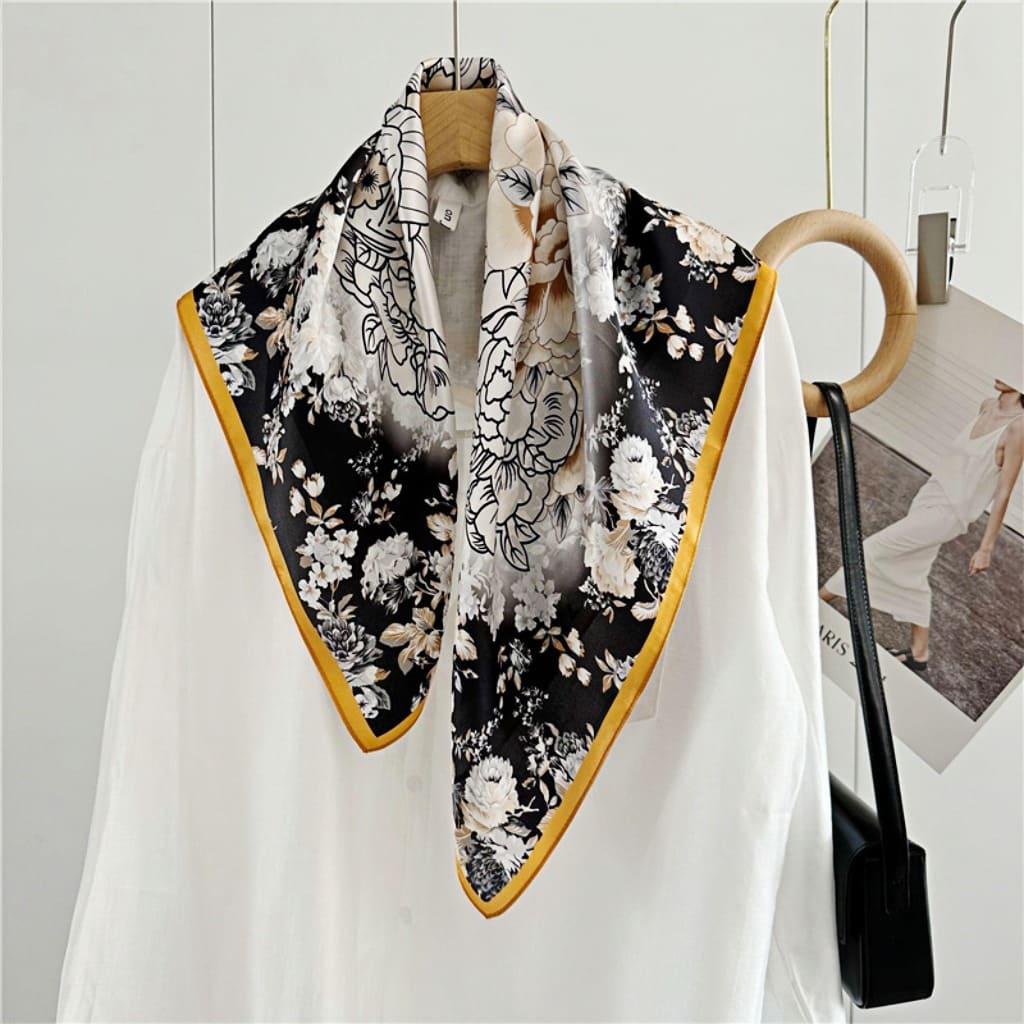 MaraSilk Pure Mulberry Silk Scarf - Square Crepe Satin MS194