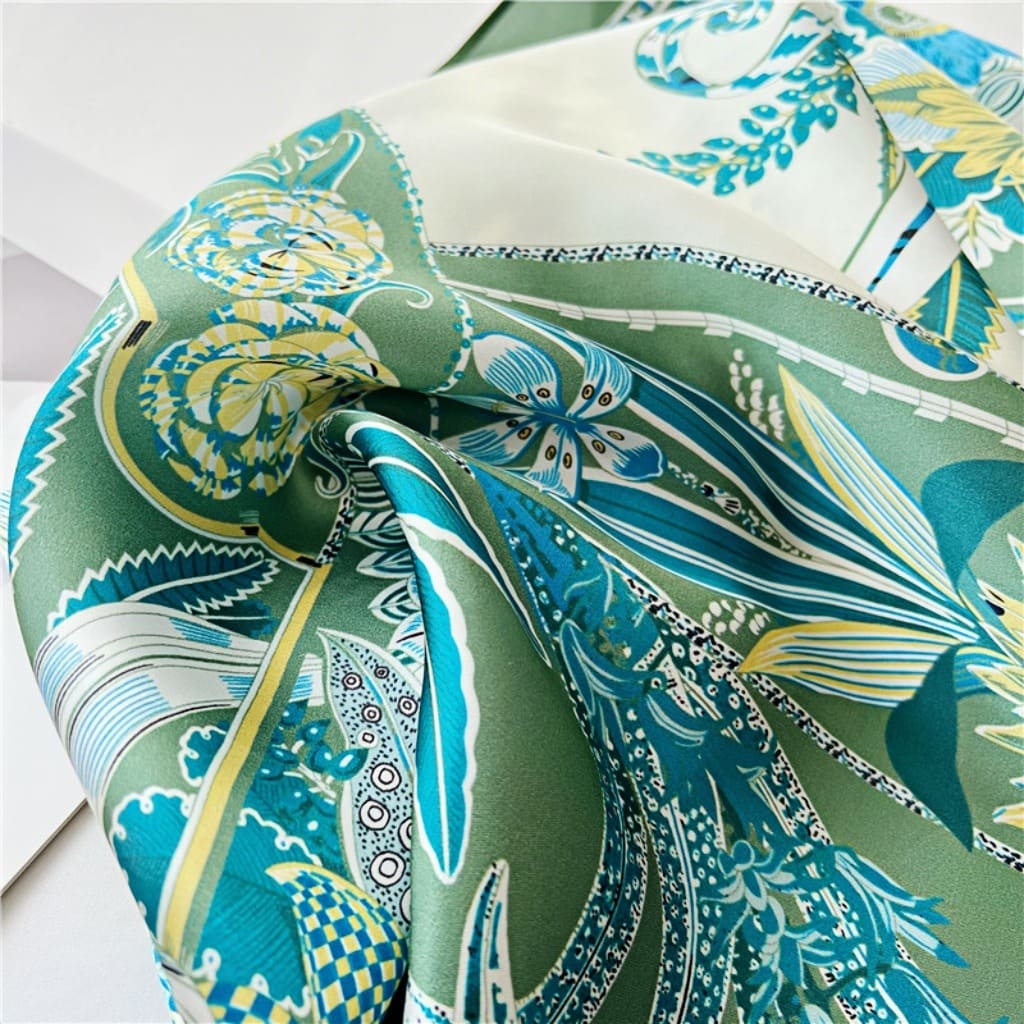MaraSilk Pure Mulberry Silk Scarf - Square Crepe Satin MS195