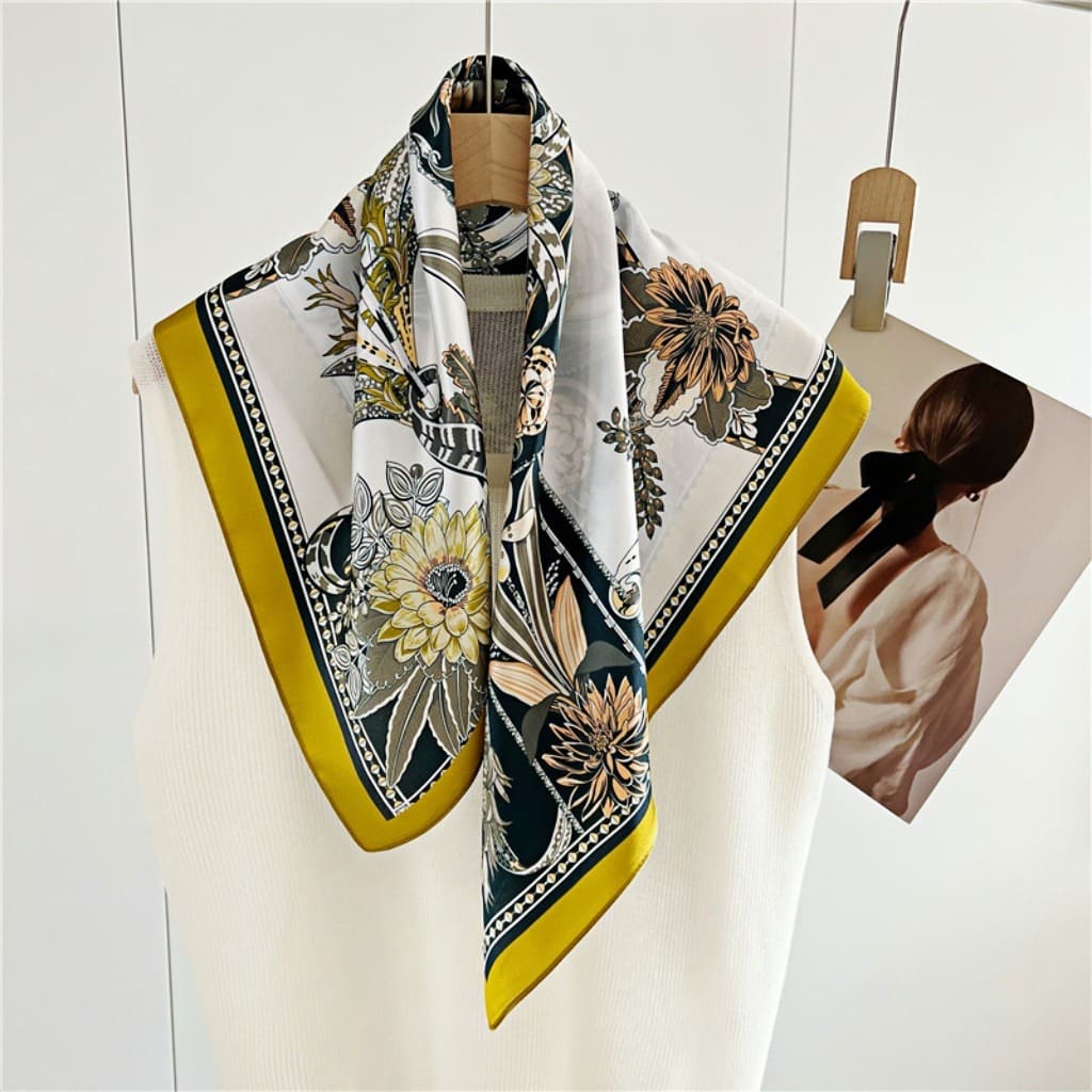 MaraSilk Pure Mulberry Silk Scarf - Square Crepe Satin MS195