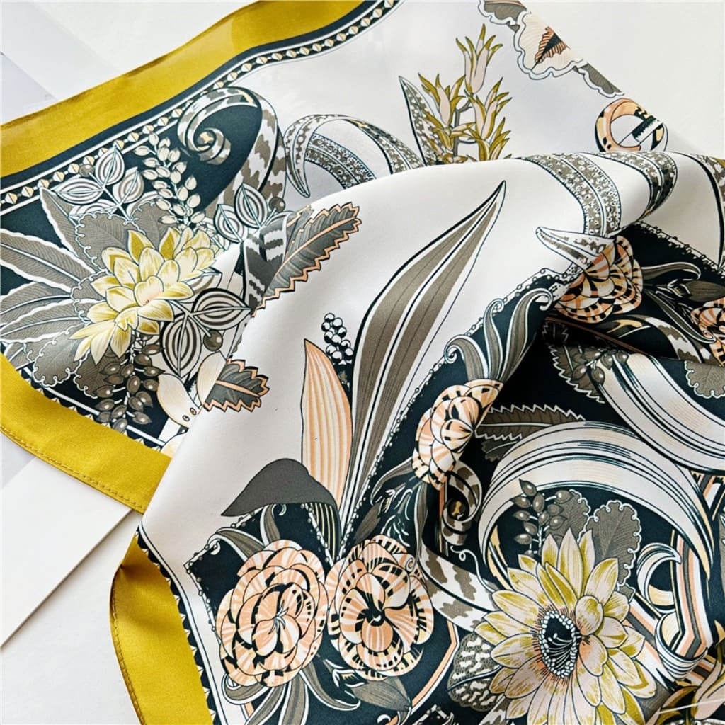 MaraSilk Pure Mulberry Silk Scarf - Square Crepe Satin MS195