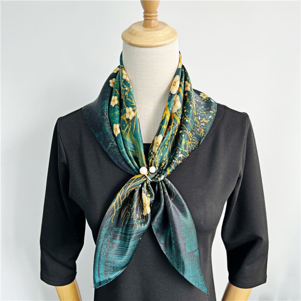 MaraSilk Pure Mulberry Silk Scarf - Square Crepe Satin MS198 25" x 25" MS19801