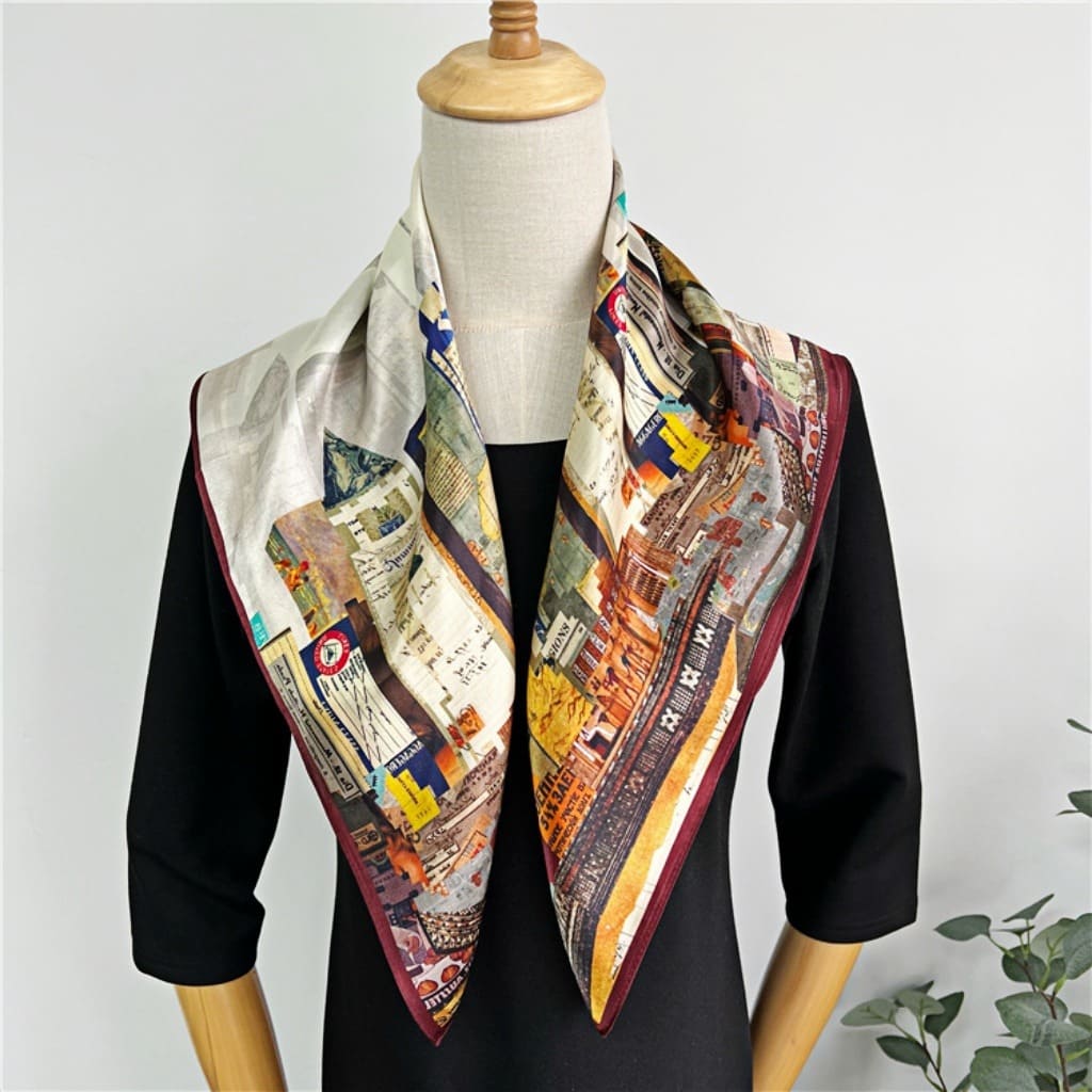 MaraSilk Pure Mulberry Silk Scarf - Square Crepe Satin MS199