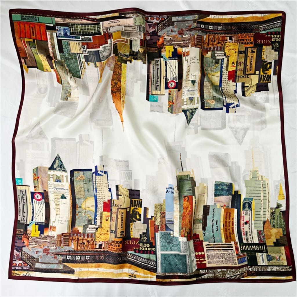 MaraSilk Pure Mulberry Silk Scarf - Square Crepe Satin MS199