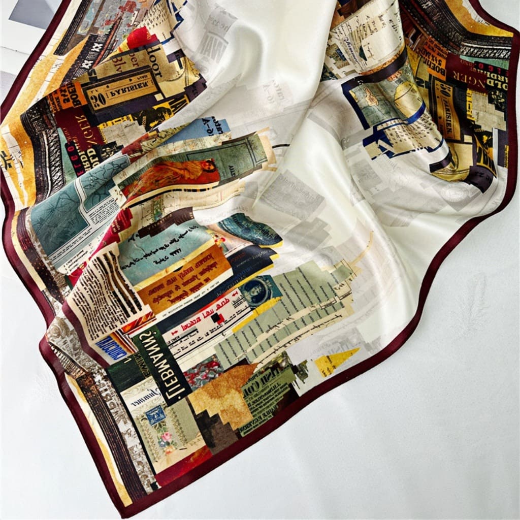 MaraSilk Pure Mulberry Silk Scarf - Square Crepe Satin MS199