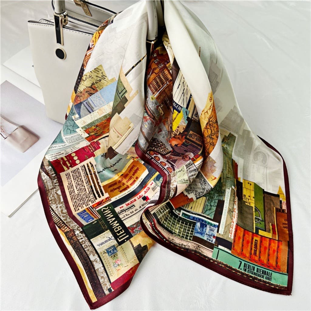 MaraSilk Pure Mulberry Silk Scarf - Square Crepe Satin MS199