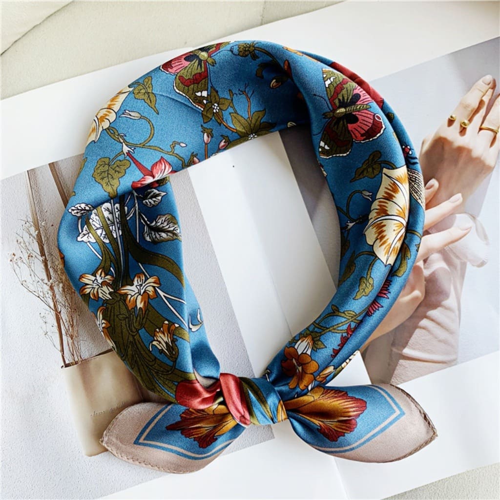 MaraSilk Pure Mulberry Silk Scarf Square Crepe Satin MS20-1