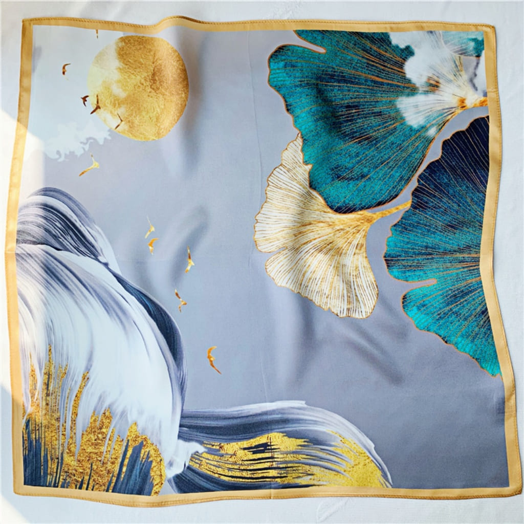 MaraSilk Pure Mulberry Silk Scarf Square Crepe Satin MS20-21