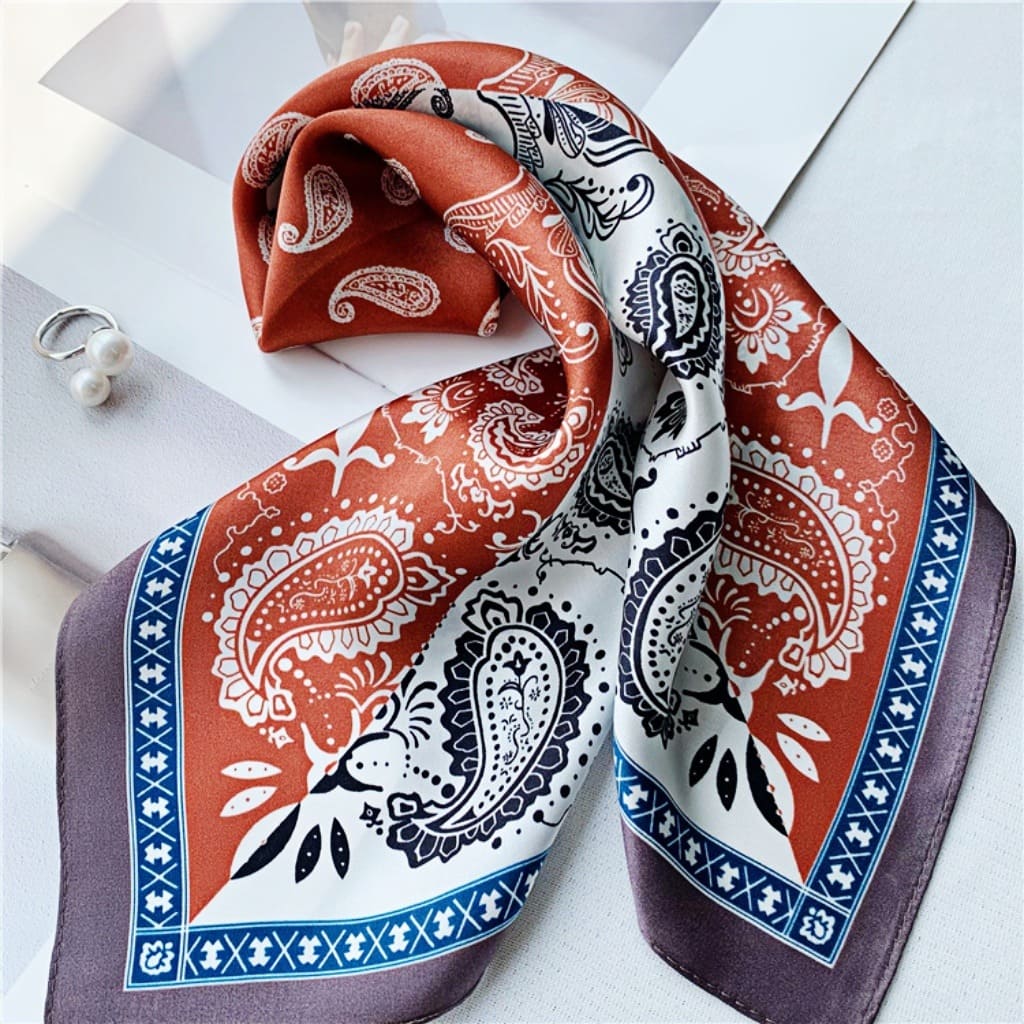 MaraSilk Pure Mulberry Silk Scarf Square Crepe Satin MS20-8