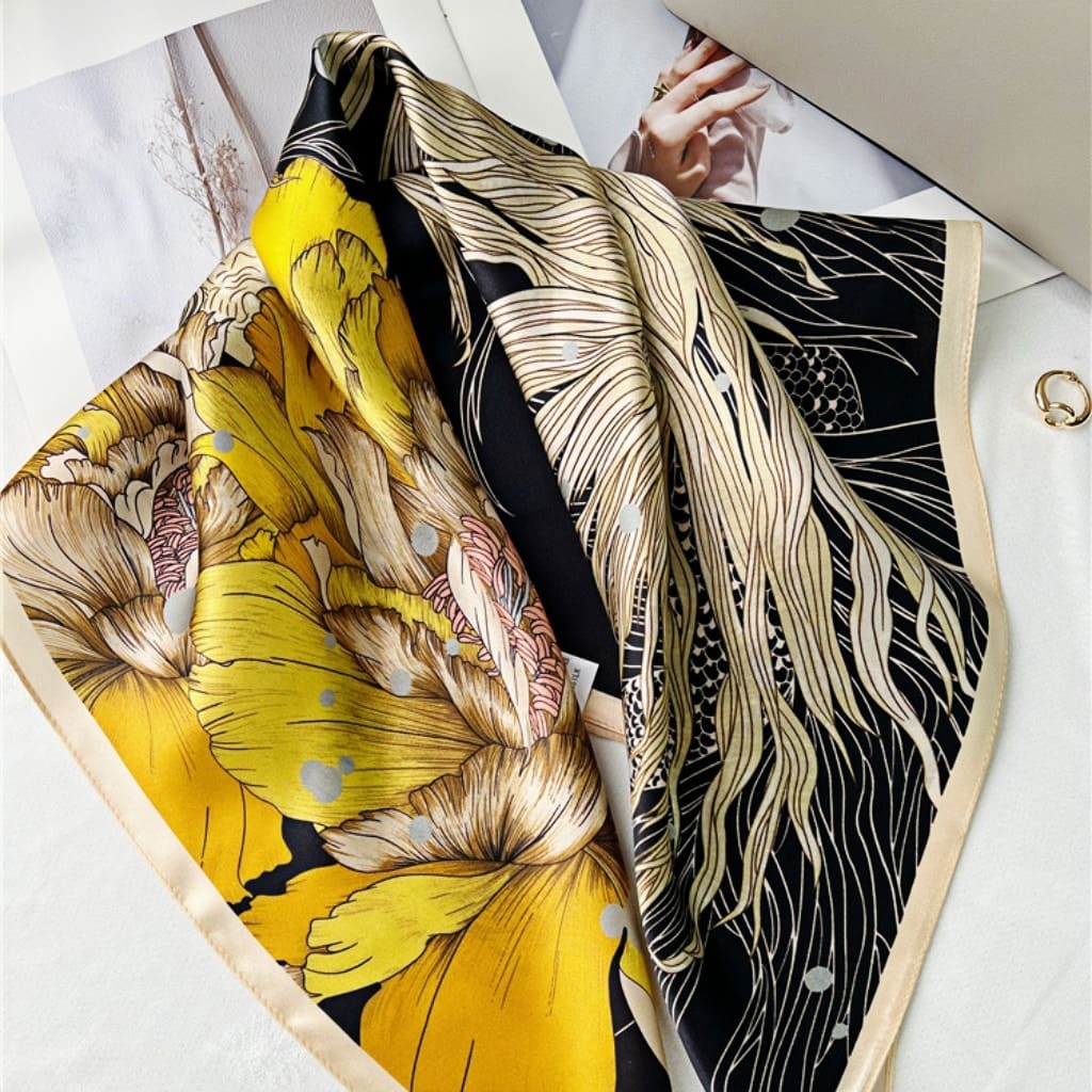 MaraSilk Pure Mulberry Silk Scarf - Square Crepe Satin MS200