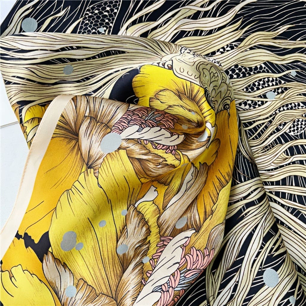 MaraSilk Pure Mulberry Silk Scarf - Square Crepe Satin MS200