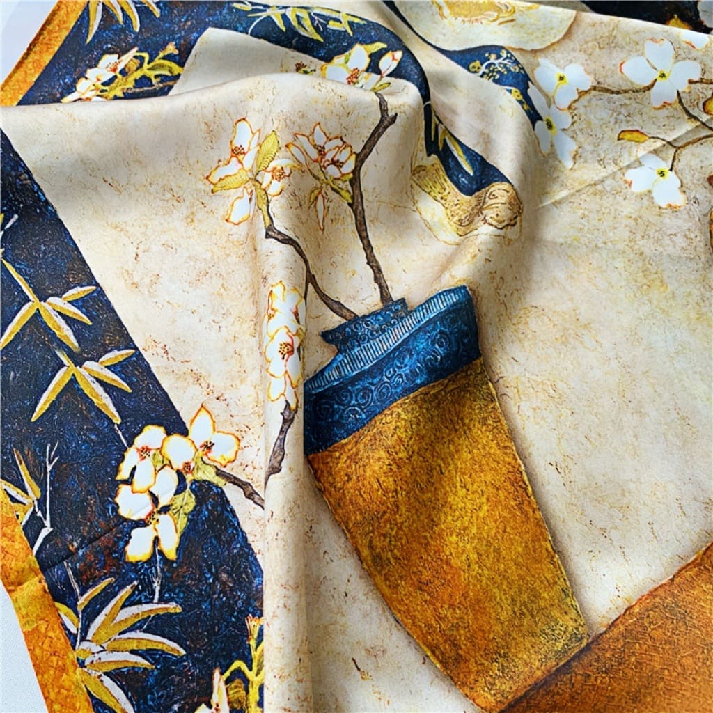 MaraSilk Pure Mulberry Silk Scarf - Square Crepe Satin MS204