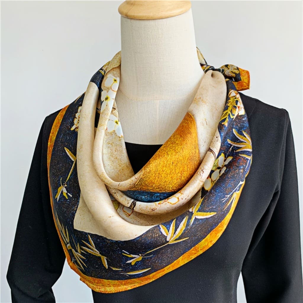 MaraSilk Pure Mulberry Silk Scarf - Square Crepe Satin MS204