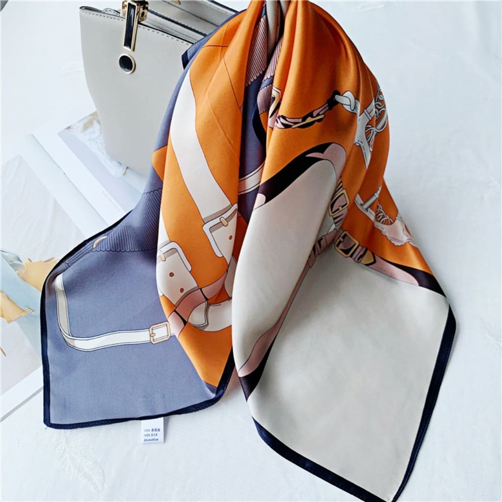 MaraSilk Pure Mulberry Silk Scarf - Square Crepe Satin MS205