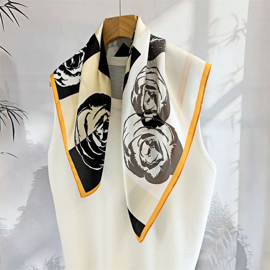 MaraSilk Pure Mulberry Silk Scarf - Square Crepe Satin MS207