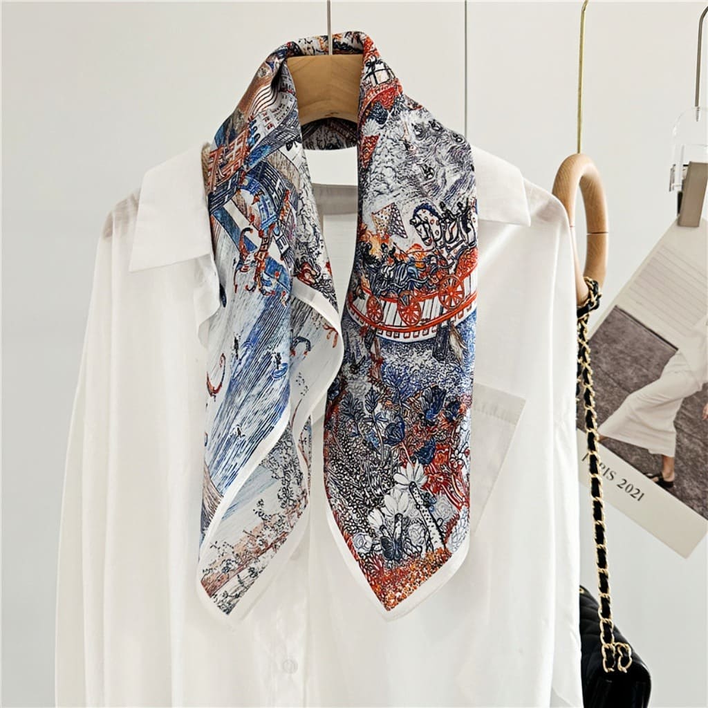 MaraSilk Pure Mulberry Silk Scarf - Square Crepe Satin MS208