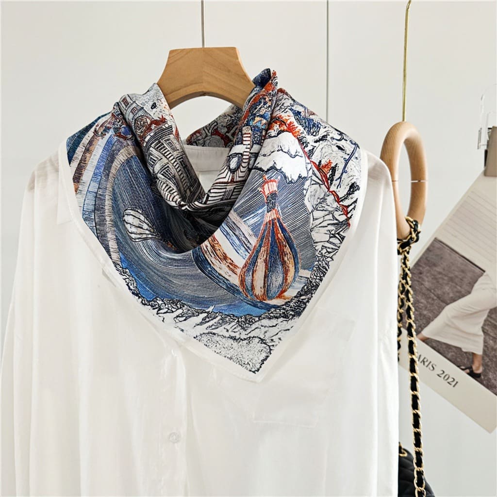 MaraSilk Pure Mulberry Silk Scarf - Square Crepe Satin MS208