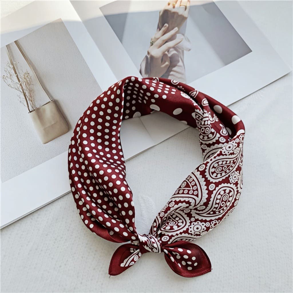 MaraSilk Pure Mulberry Silk Scarf Square Crepe Satin MS21-17