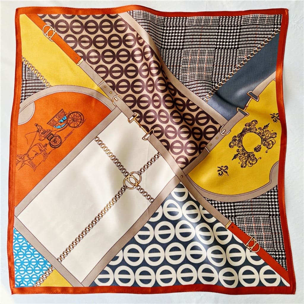 MaraSilk Pure Mulberry Silk Scarf Square Crepe Satin MS21-6