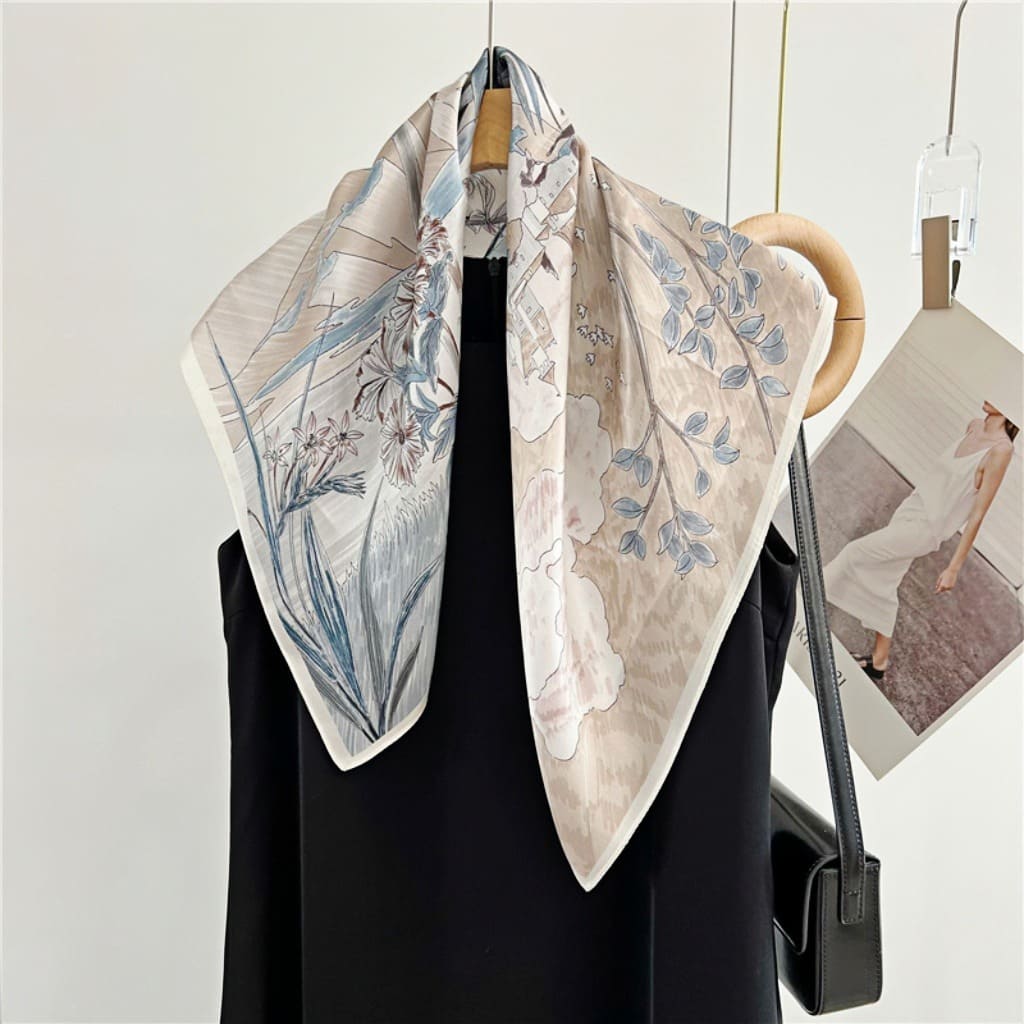 MaraSilk Pure Mulberry Silk Scarf - Square Crepe Satin MS211