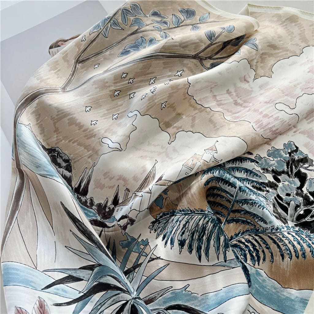 MaraSilk Pure Mulberry Silk Scarf - Square Crepe Satin MS211