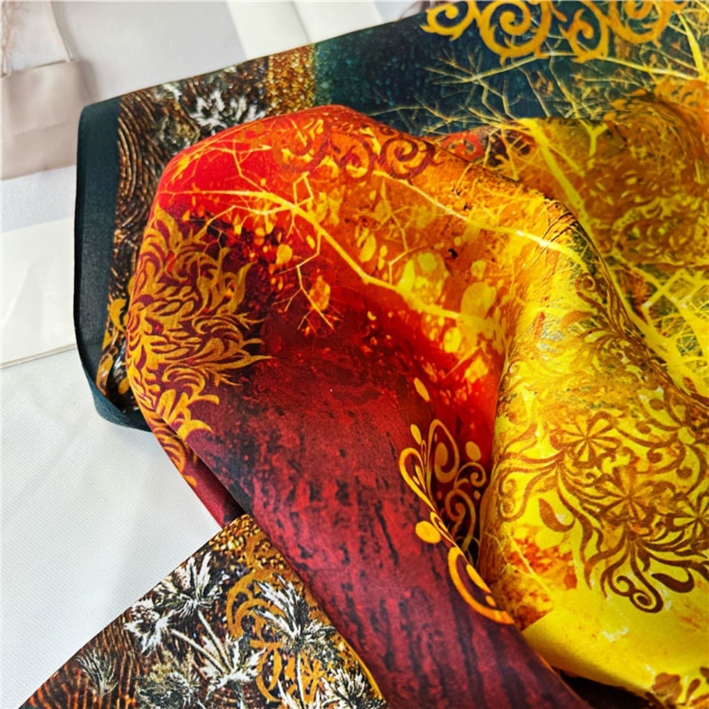 MaraSilk Pure Mulberry Silk Scarf - Square Crepe Satin MS214