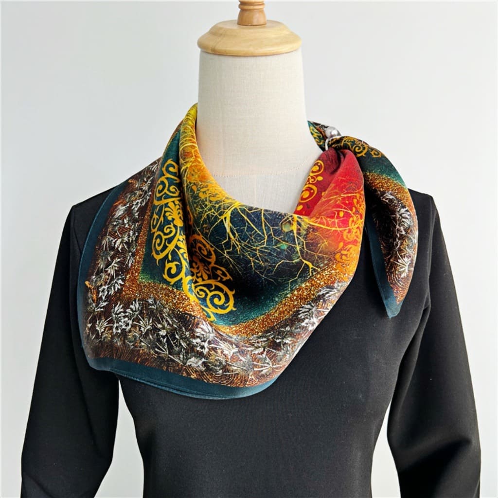 MaraSilk Pure Mulberry Silk Scarf - Square Crepe Satin MS214