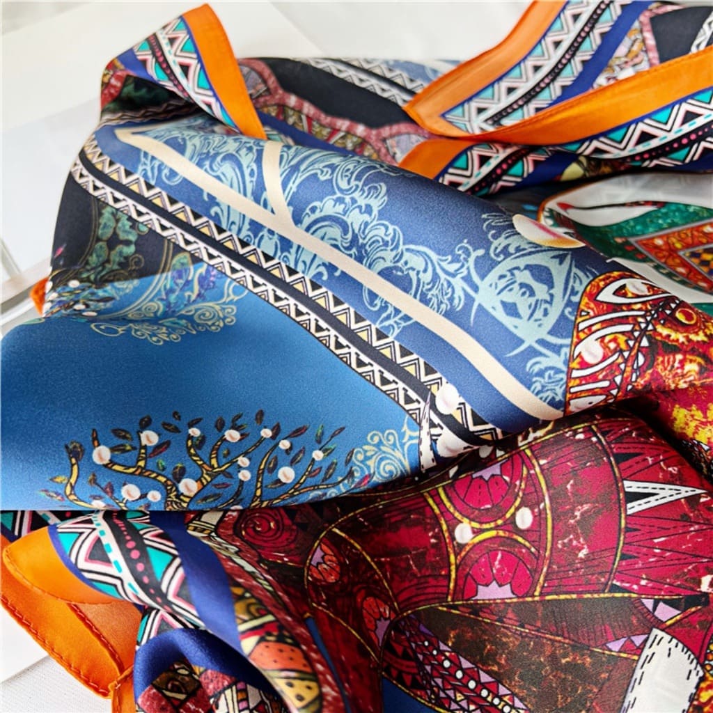 MaraSilk Pure Mulberry Silk Scarf - Square Crepe Satin MS215