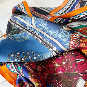 MaraSilk Pure Mulberry Silk Scarf - Square Crepe Satin MS215