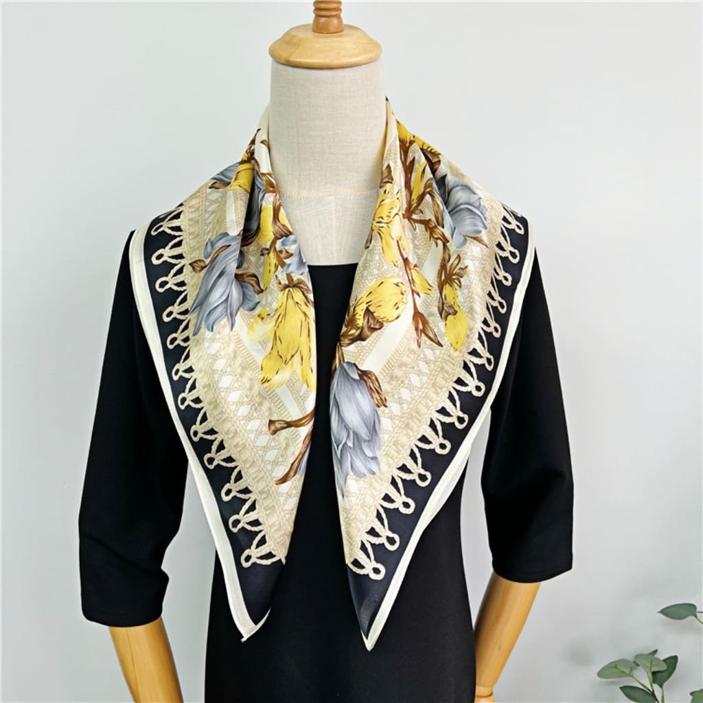 MaraSilk Pure Mulberry Silk Scarf - Square Crepe Satin MS217 25" x 25" MS21701