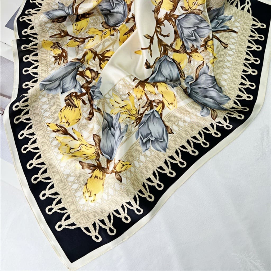 MaraSilk Pure Mulberry Silk Scarf - Square Crepe Satin MS217