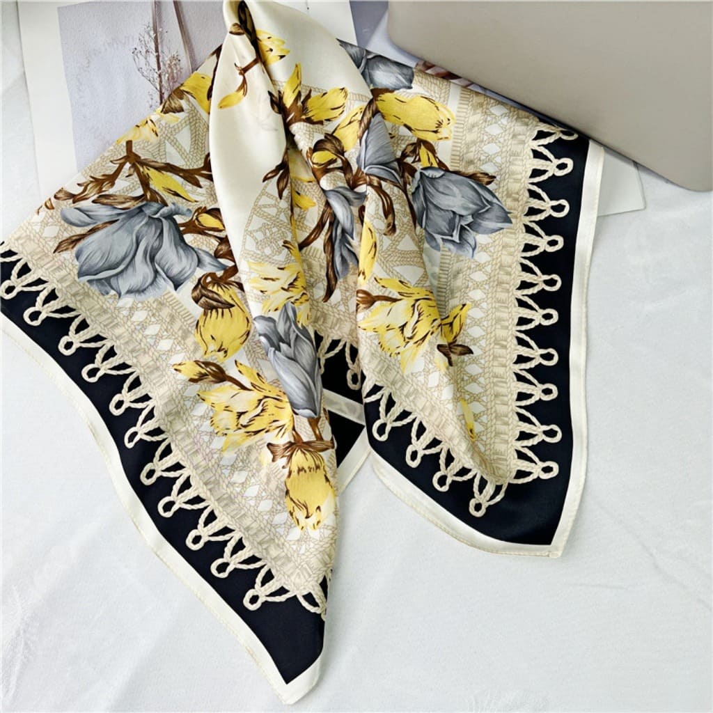 MaraSilk Pure Mulberry Silk Scarf - Square Crepe Satin MS217