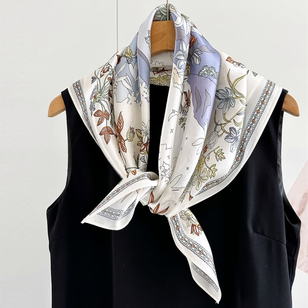 MaraSilk Pure Mulberry Silk Scarf - Square Crepe Satin MS219