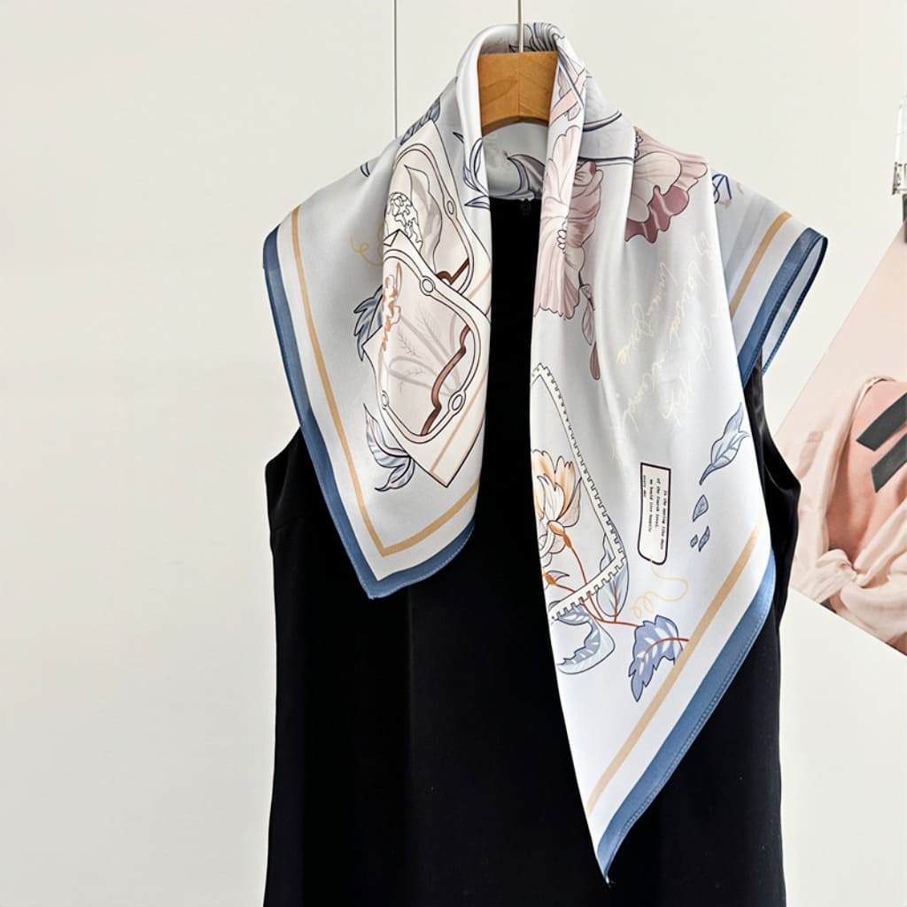 MaraSilk Pure Mulberry Silk Scarf - Square Crepe Satin MS219