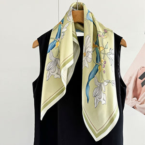 MaraSilk Pure Mulberry Silk Scarf - Square Crepe Satin MS219