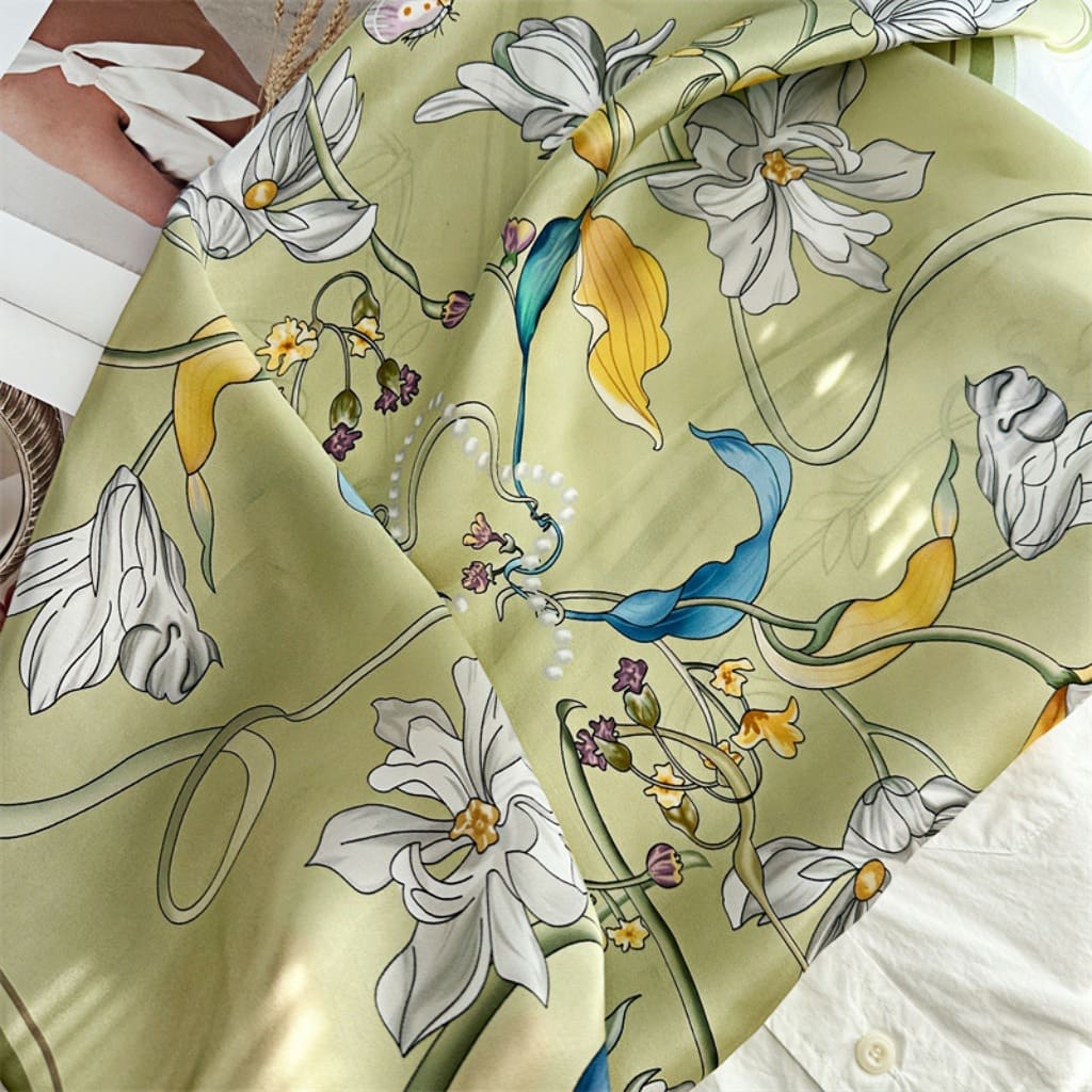 MaraSilk Pure Mulberry Silk Scarf - Square Crepe Satin MS219