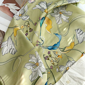 MaraSilk Pure Mulberry Silk Scarf - Square Crepe Satin MS219