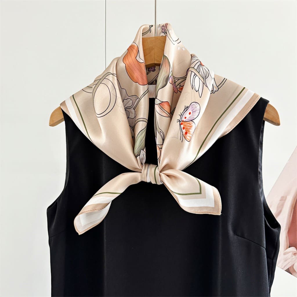 MaraSilk Pure Mulberry Silk Scarf - Square Crepe Satin MS219