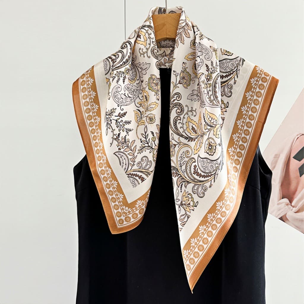 MaraSilk Pure Mulberry Silk Scarf - Square Crepe Satin MS219