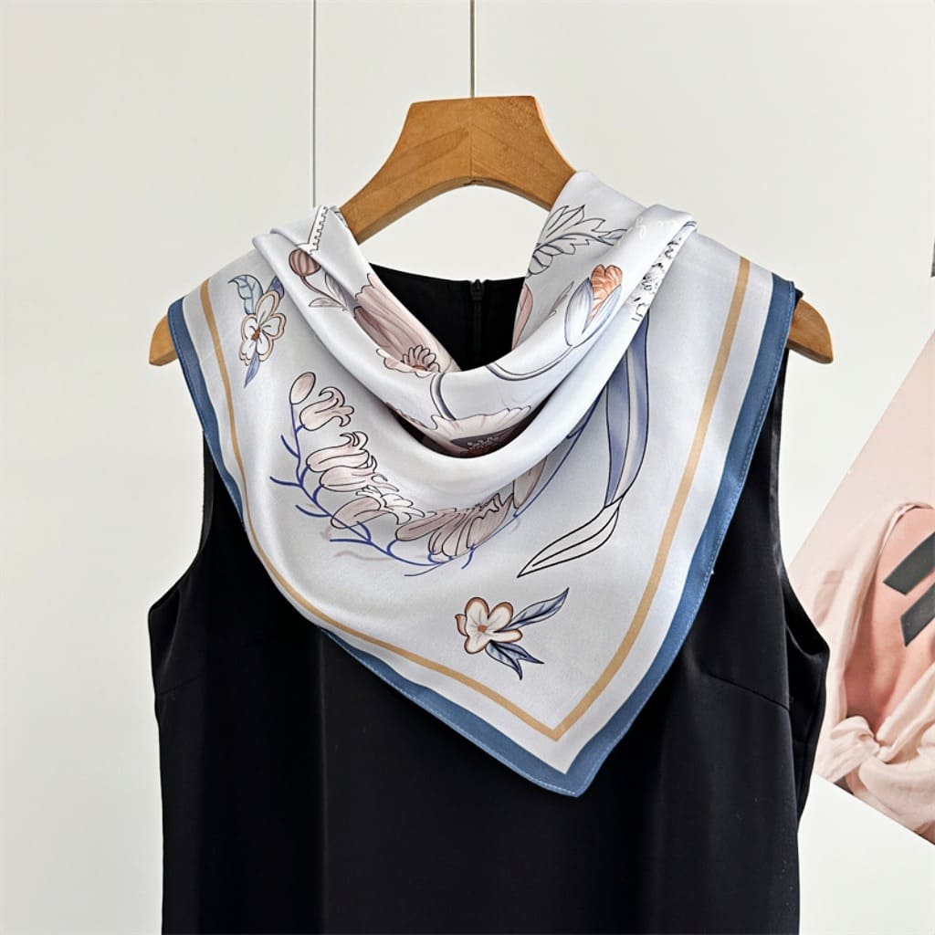 MaraSilk Pure Mulberry Silk Scarf - Square Crepe Satin MS219