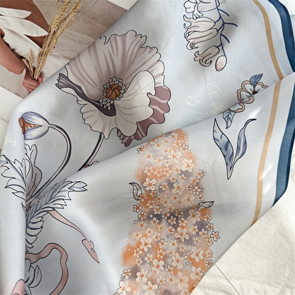 MaraSilk Pure Mulberry Silk Scarf - Square Crepe Satin MS219