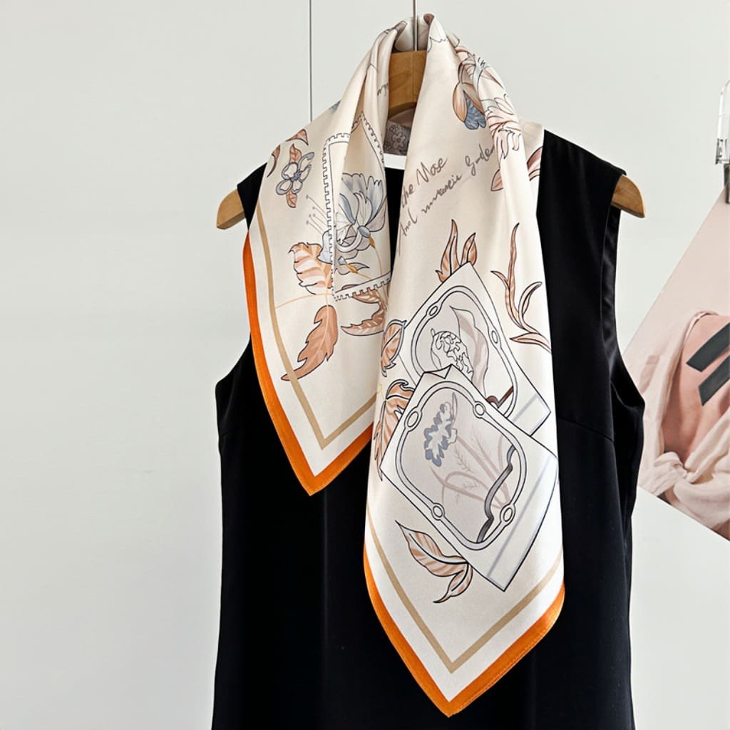 MaraSilk Pure Mulberry Silk Scarf - Square Crepe Satin MS219