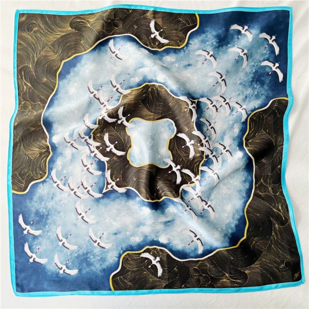 MaraSilk Pure Mulberry Silk Scarf Square Crepe Satin MS22-12