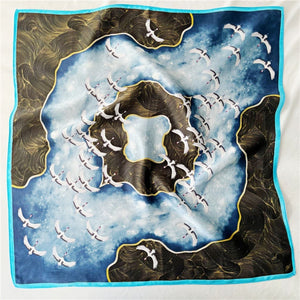 MaraSilk Pure Mulberry Silk Scarf Square Crepe Satin MS22-12