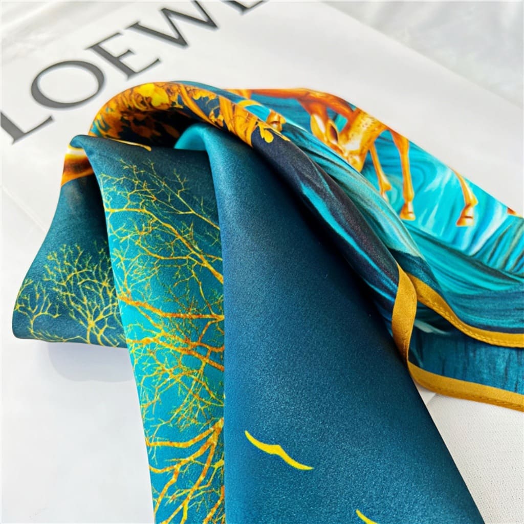 MaraSilk Pure Mulberry Silk Scarf Square Crepe Satin MS22-2