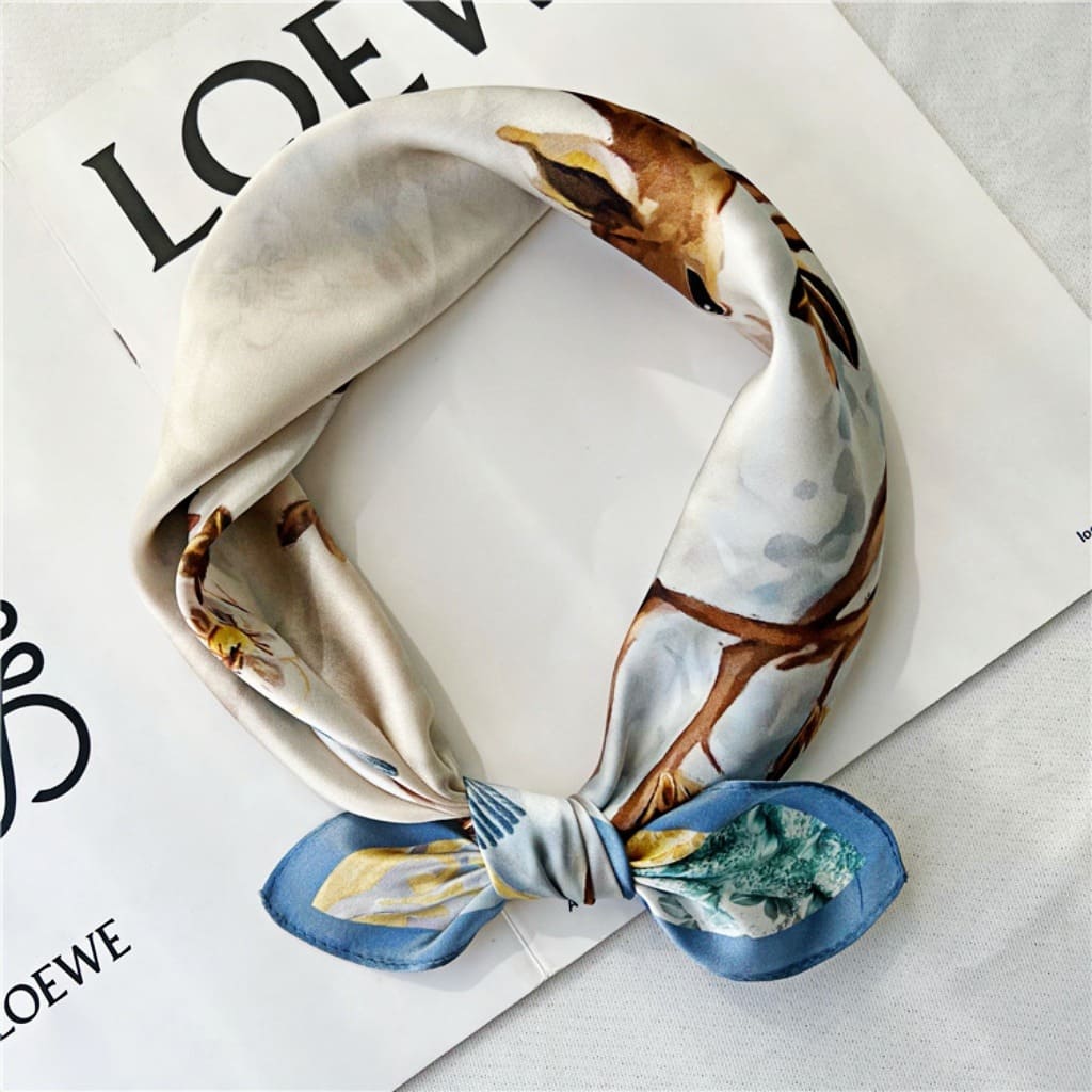 MaraSilk Pure Mulberry Silk Scarf Square Crepe Satin MS22-7