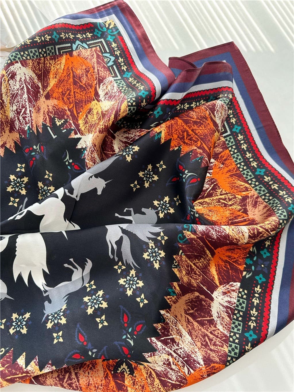 MaraSilk Pure Mulberry Silk Scarf - Square Crepe Satin MS221