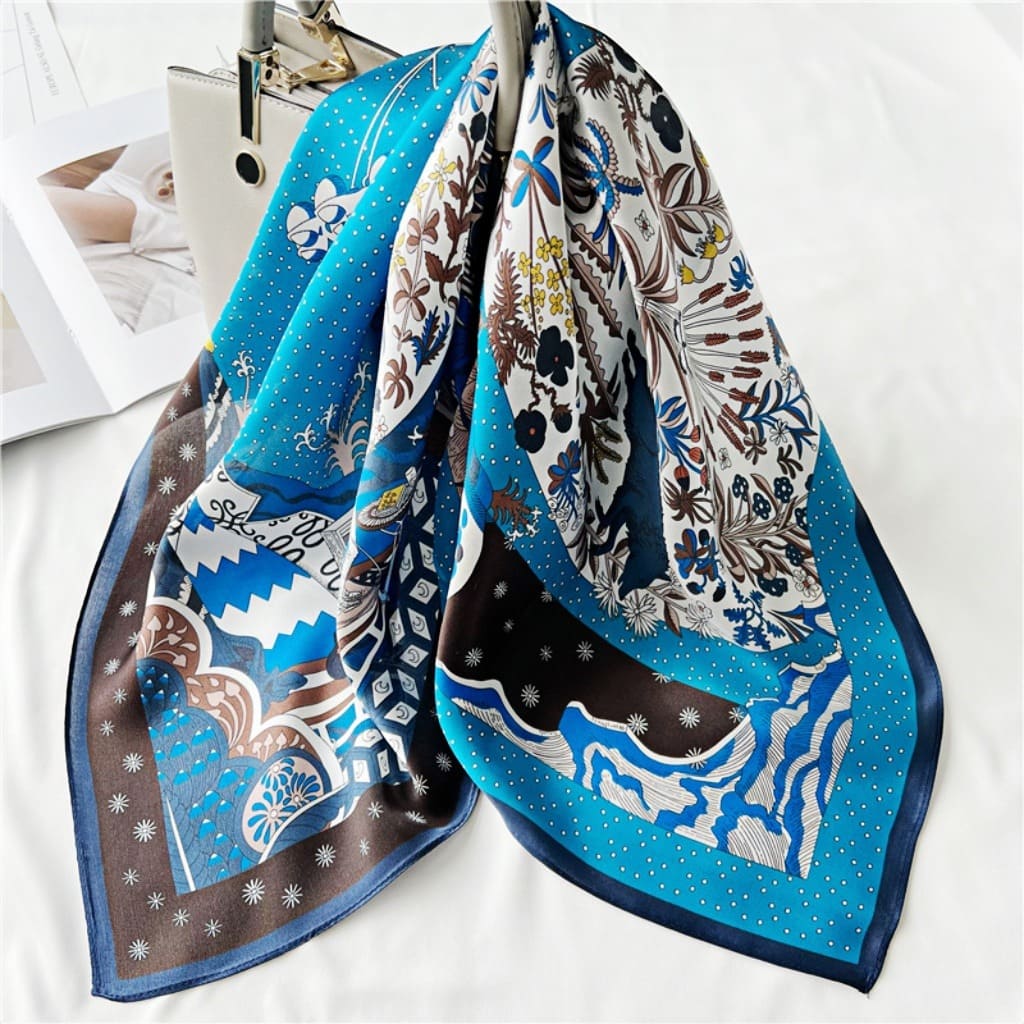 MaraSilk Pure Mulberry Silk Scarf - Square Crepe Satin MS222