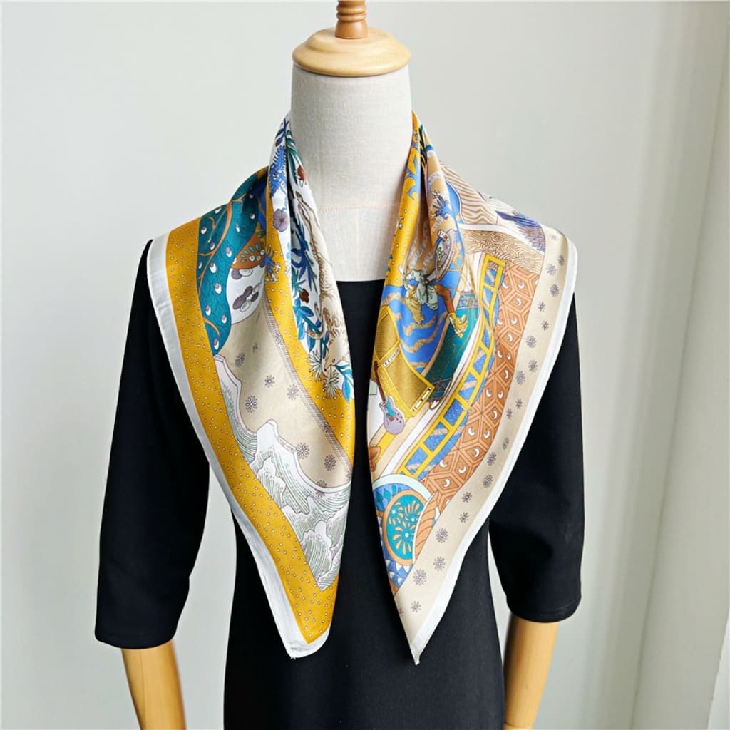 MaraSilk Pure Mulberry Silk Scarf - Square Crepe Satin MS222