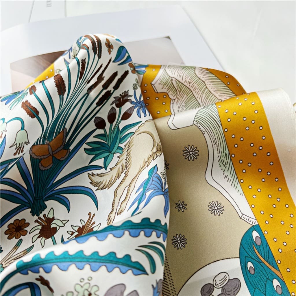 MaraSilk Pure Mulberry Silk Scarf - Square Crepe Satin MS222